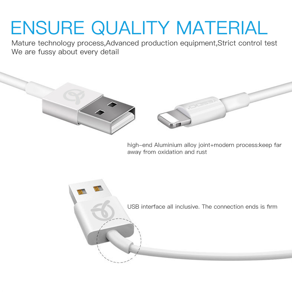 כבל מיקרו Yesido CA22 כבל חזק ועמיד - טריפל וואי יבוא שיווק והפצה למעבדות סלולר וחנויות